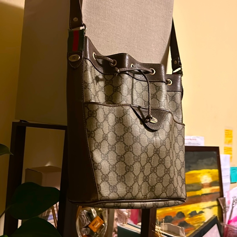 Gucci Vintage bag brown and tan shoulder